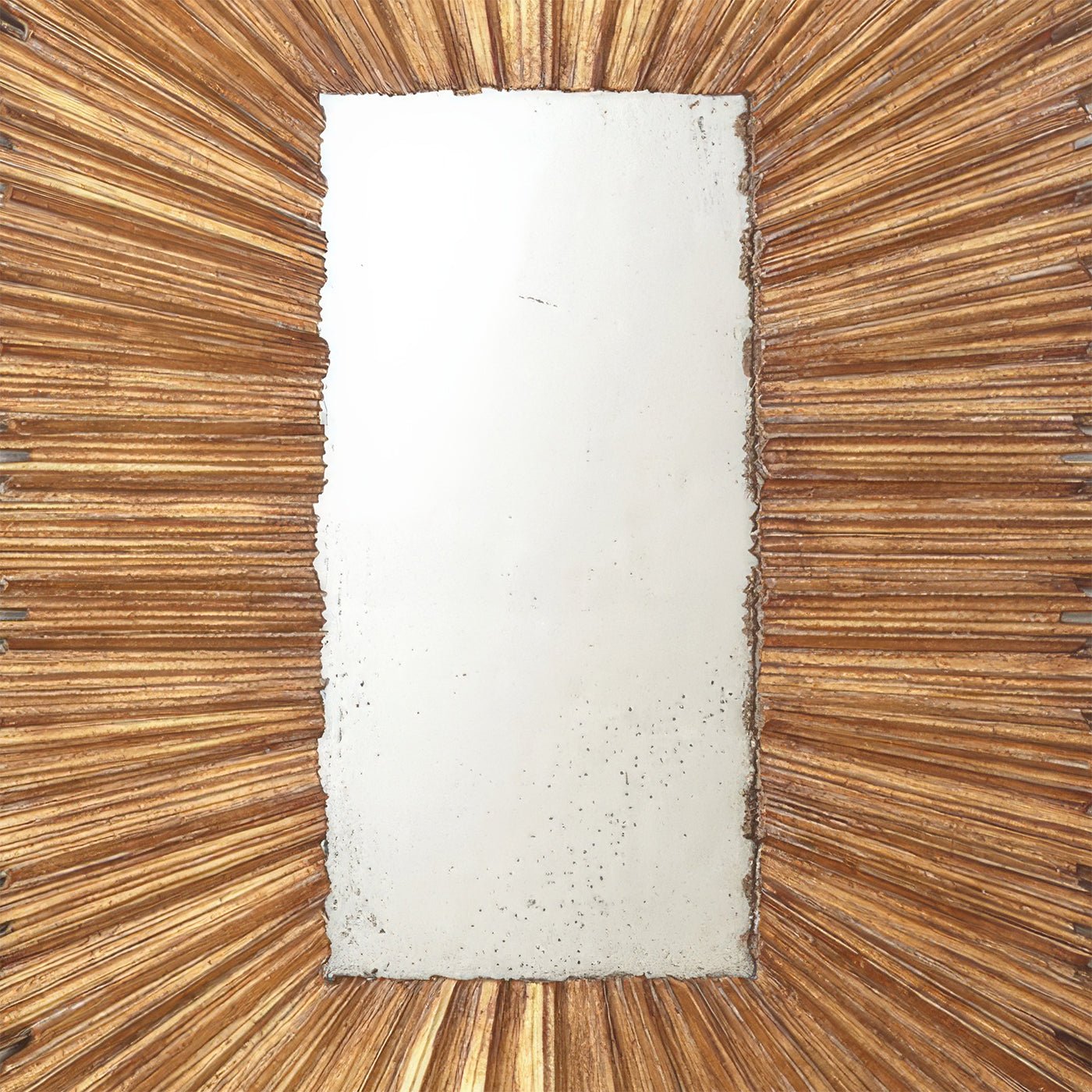 Grand miroir doré à effet soleil