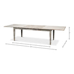 Table extensible peinte en gris néoclassique