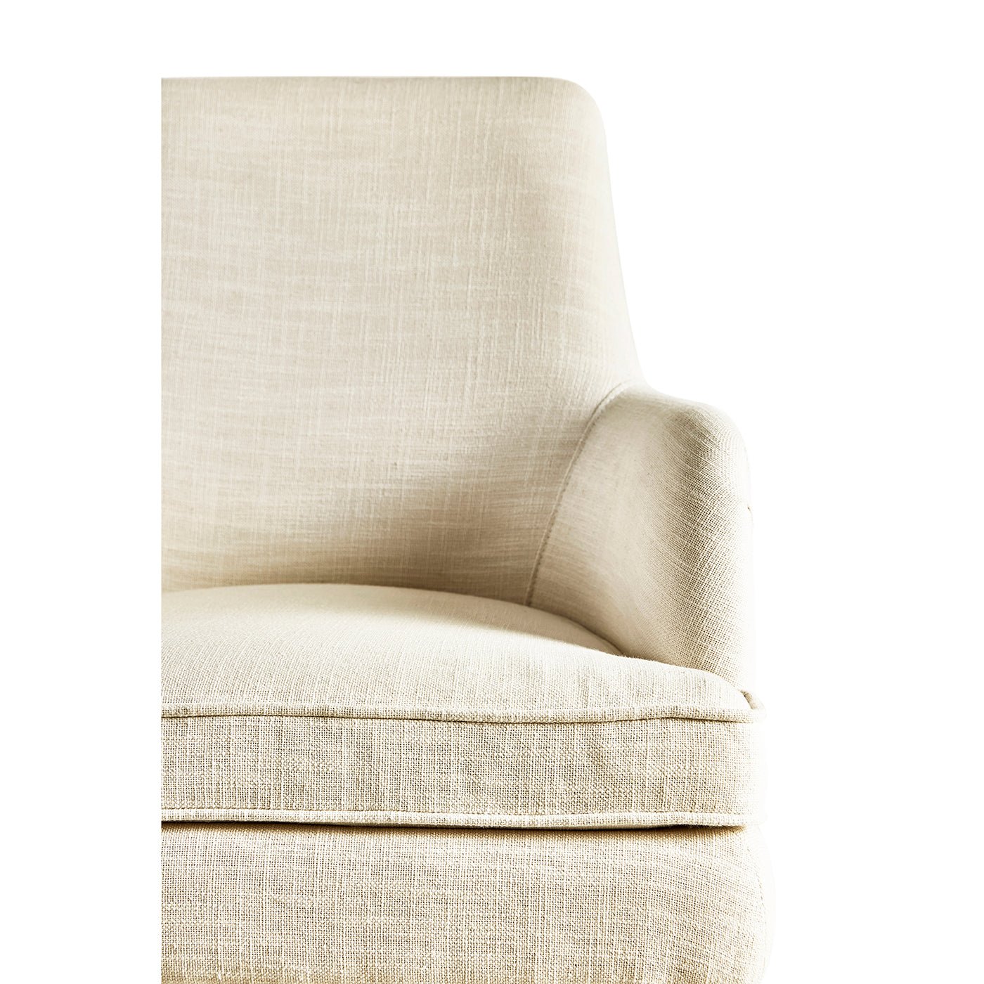 Fauteuil rembourré en lin bio moderne