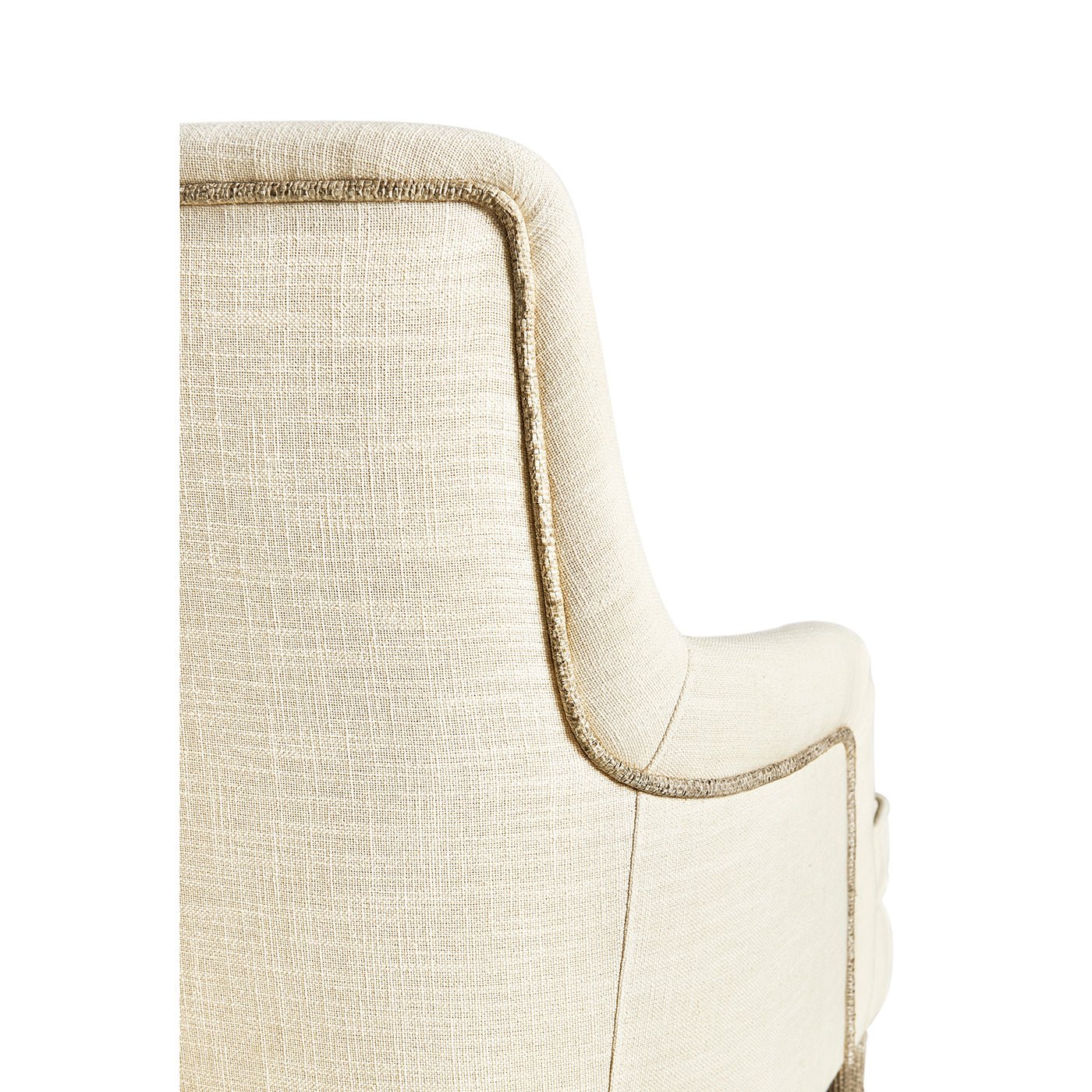 Fauteuil rembourré en lin bio moderne
