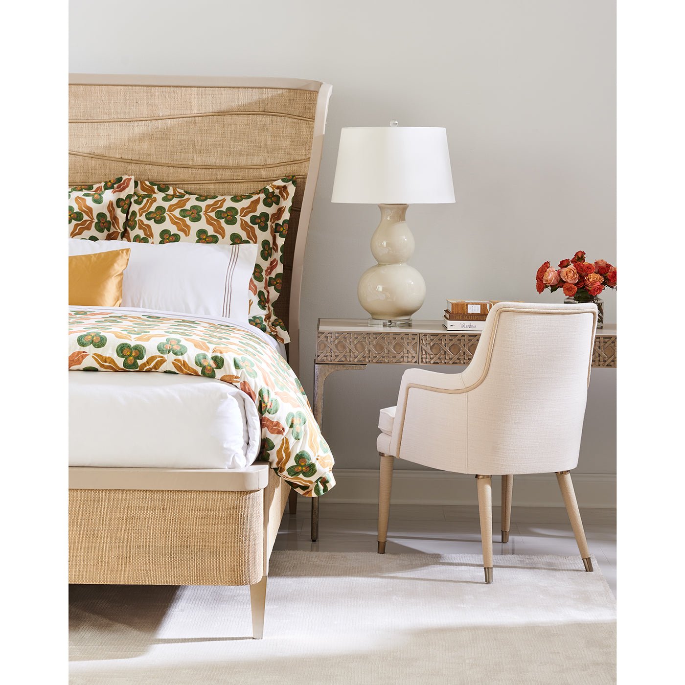 Fauteuil rembourré en lin bio moderne