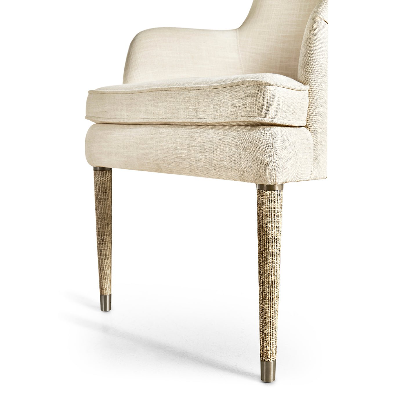 Fauteuil rembourré en lin bio moderne