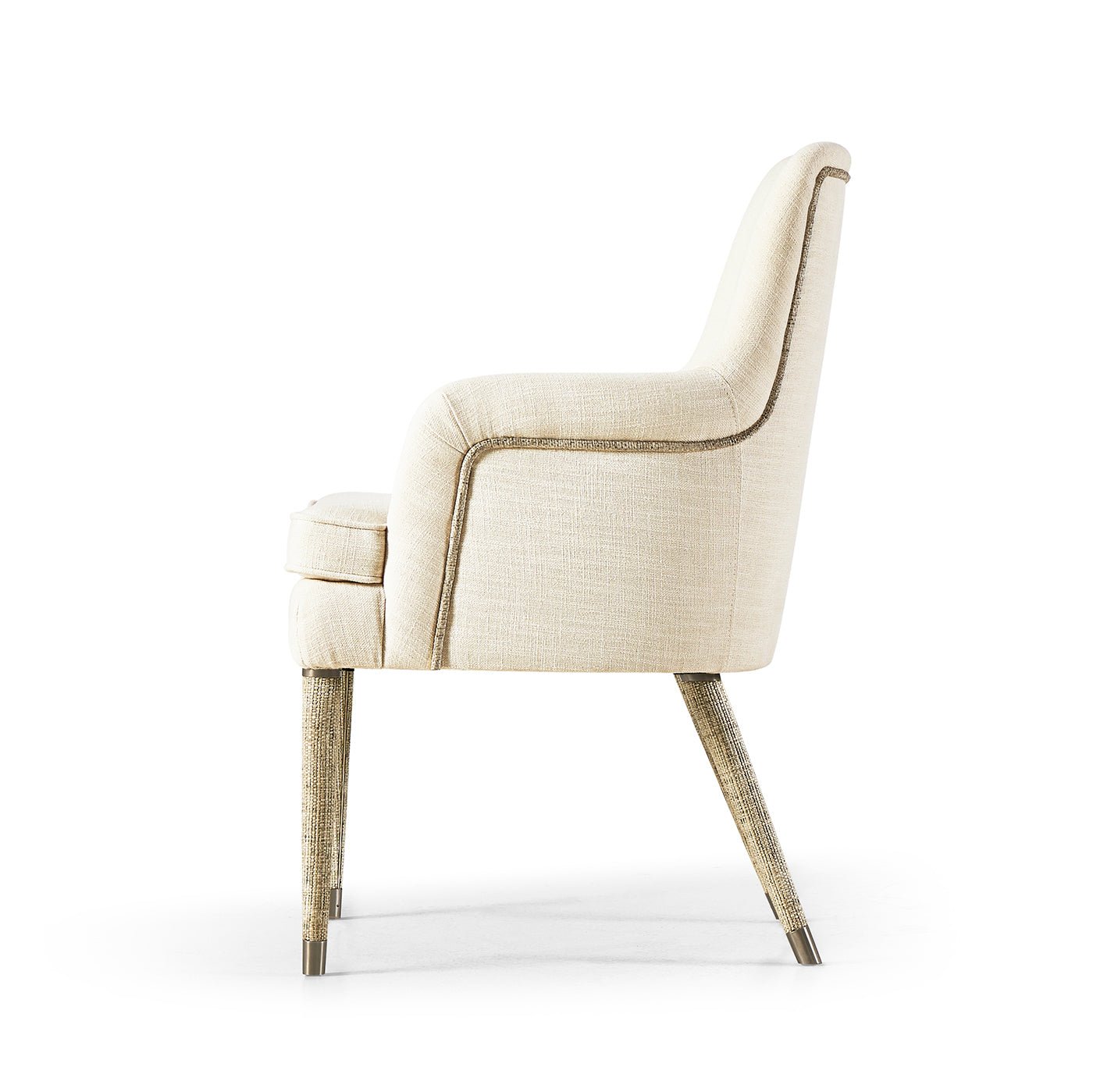 Fauteuil rembourré en lin bio moderne