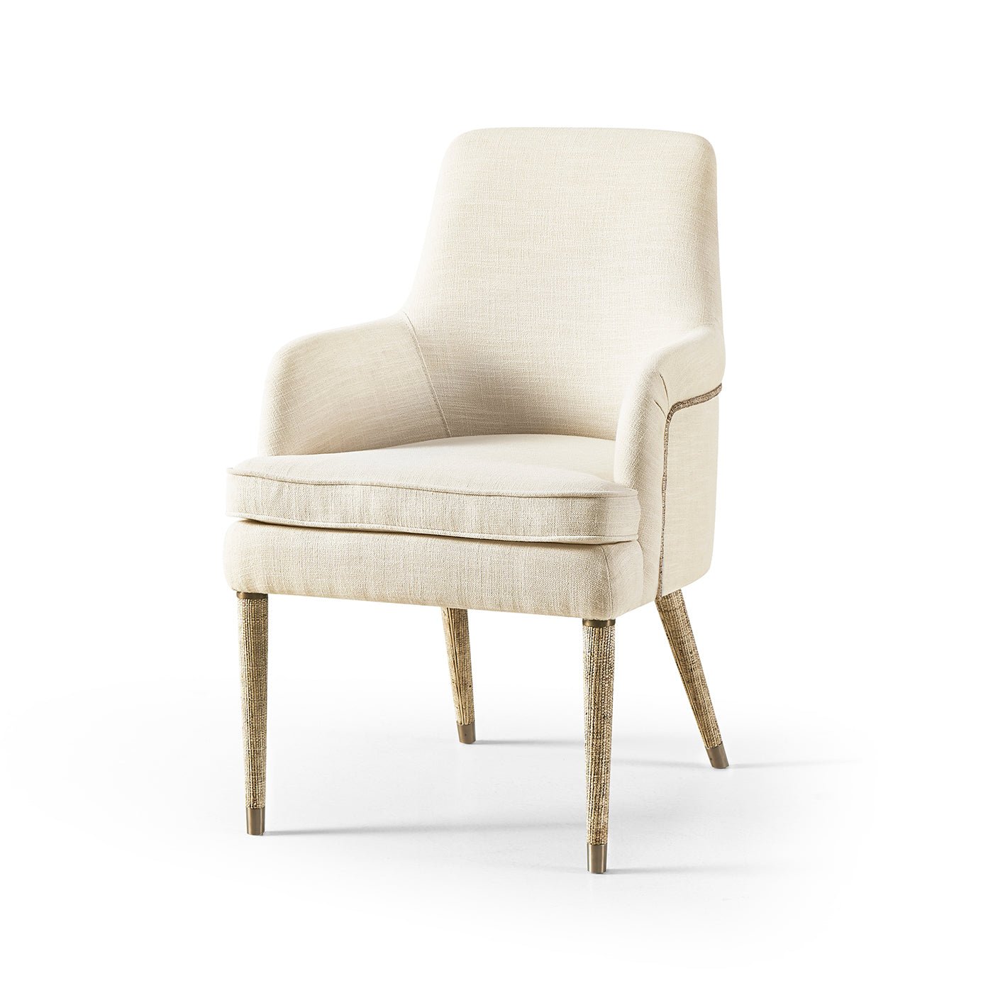 Fauteuil rembourré en lin bio moderne