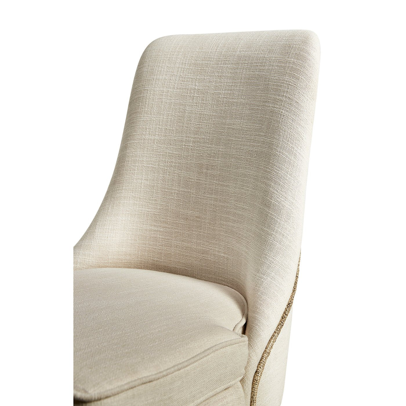 Chaise d'appoint rembourrée en lin organique moderne
