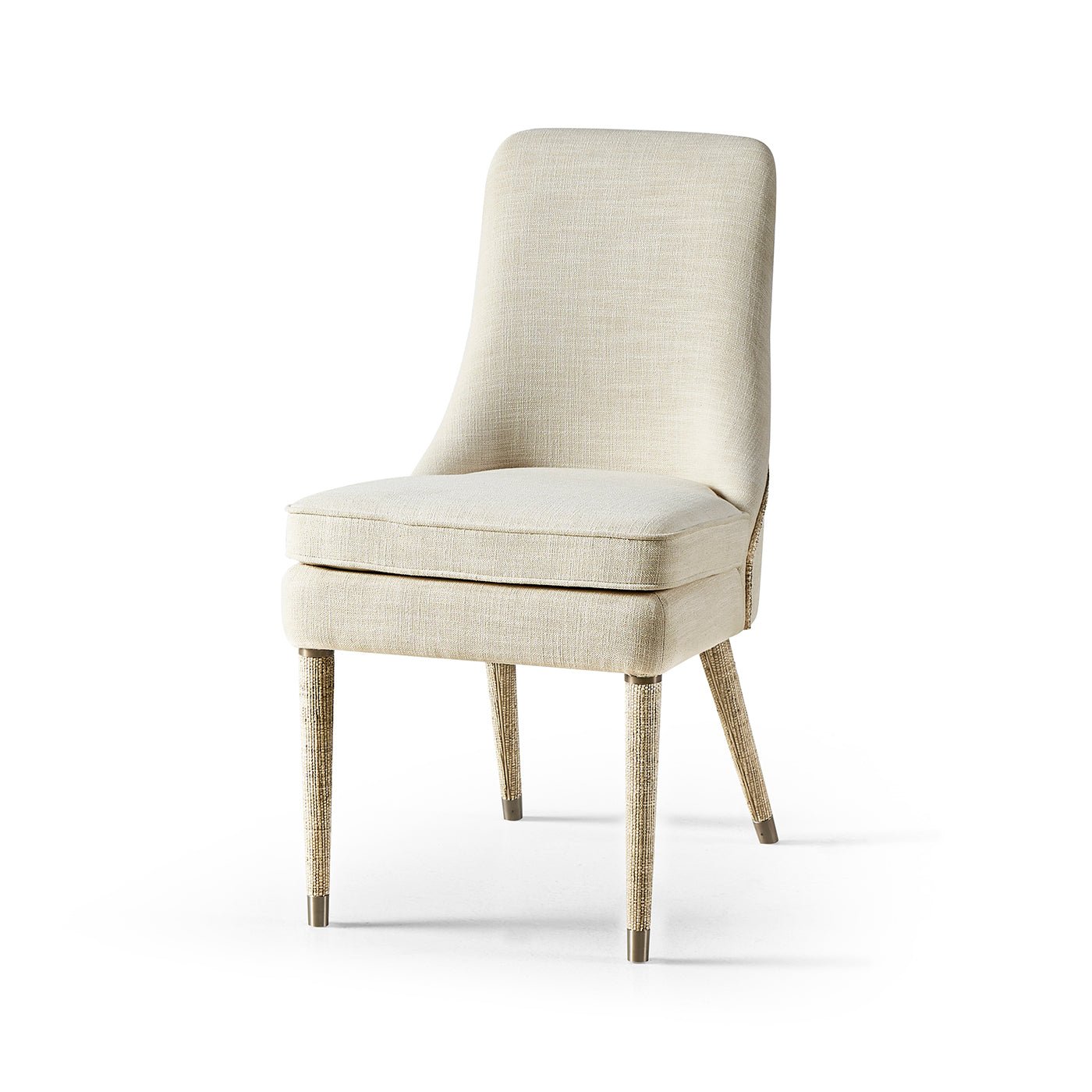 Chaise d'appoint rembourrée en lin organique moderne