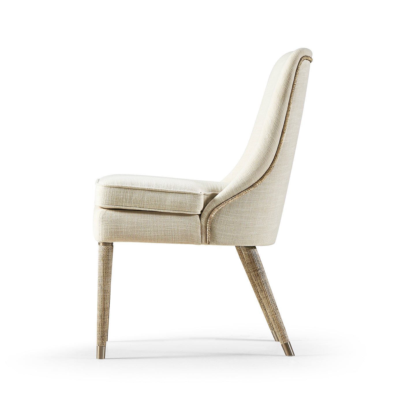 Chaise d'appoint rembourrée en lin organique moderne