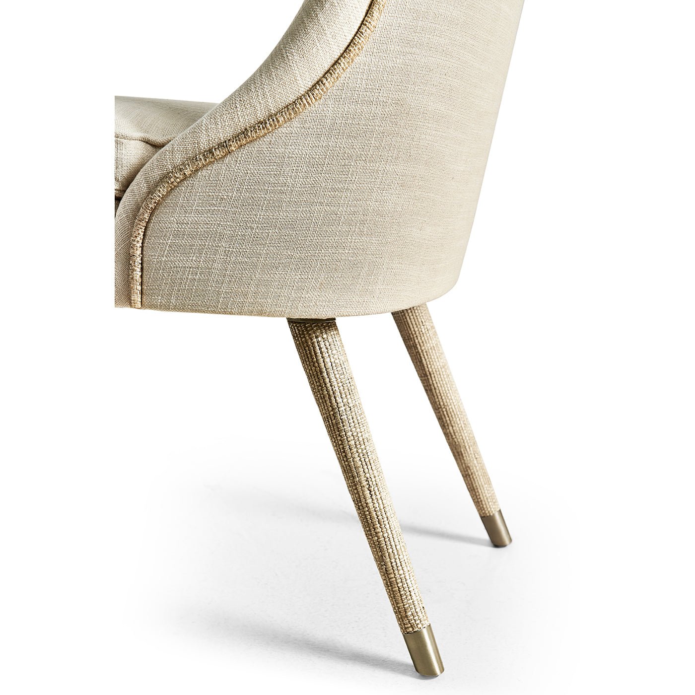 Chaise d'appoint rembourrée en lin organique moderne