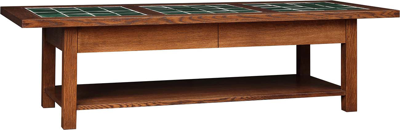 Table basse avec plateau en carrelage