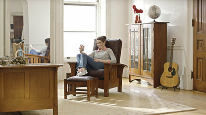 Fauteuil Morris à accoudoirs arqués avec coussin amovible