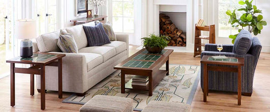 Table basse avec plateau en carrelage