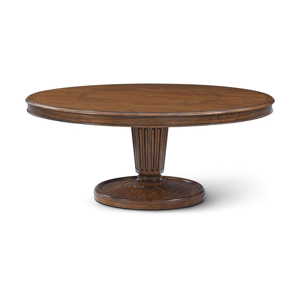 Table à manger ronde de style Régence de 72 pouces