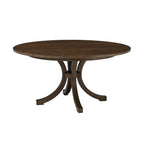 Table à manger ronde en chêne de style côtier 