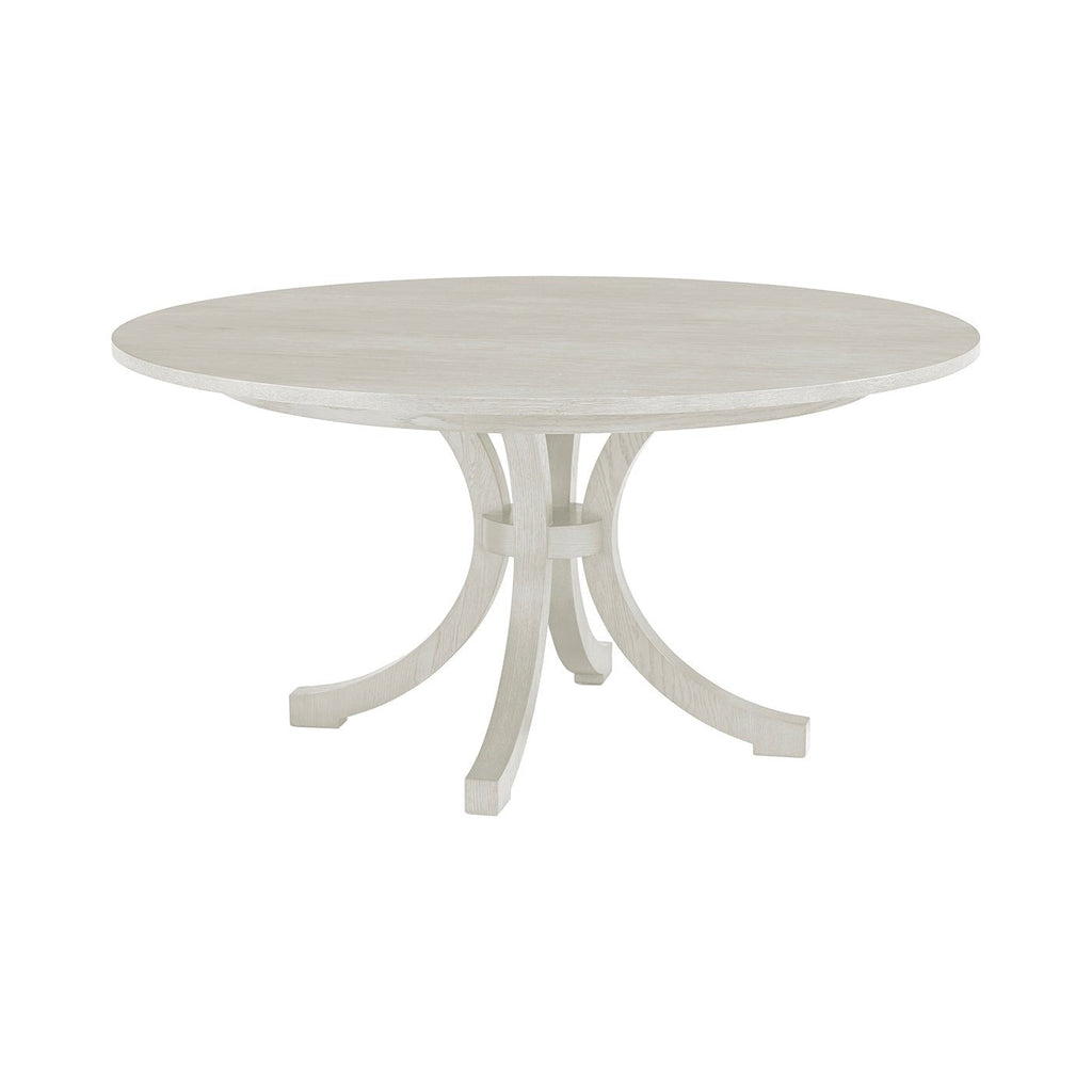 Table à manger ronde blanche de style côtier 