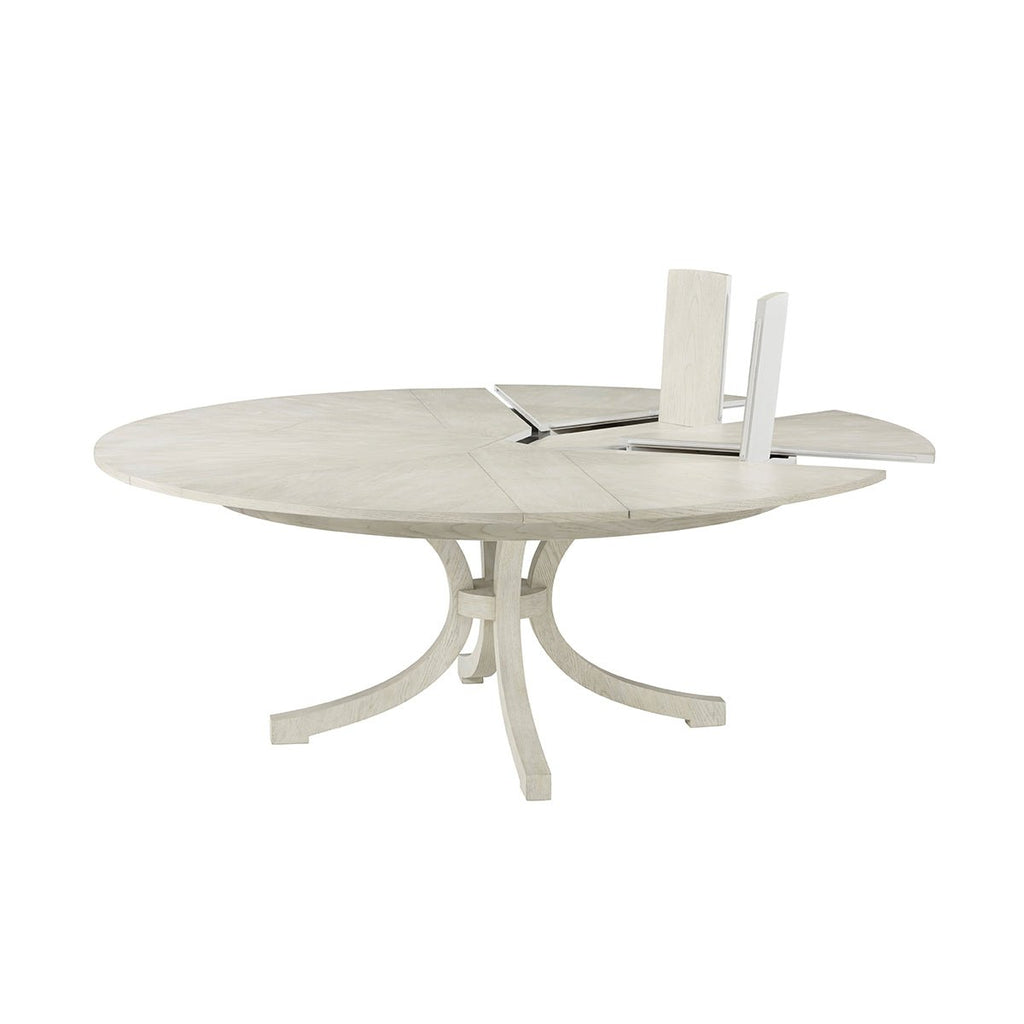 Table à manger ronde blanche de style côtier Jupe 