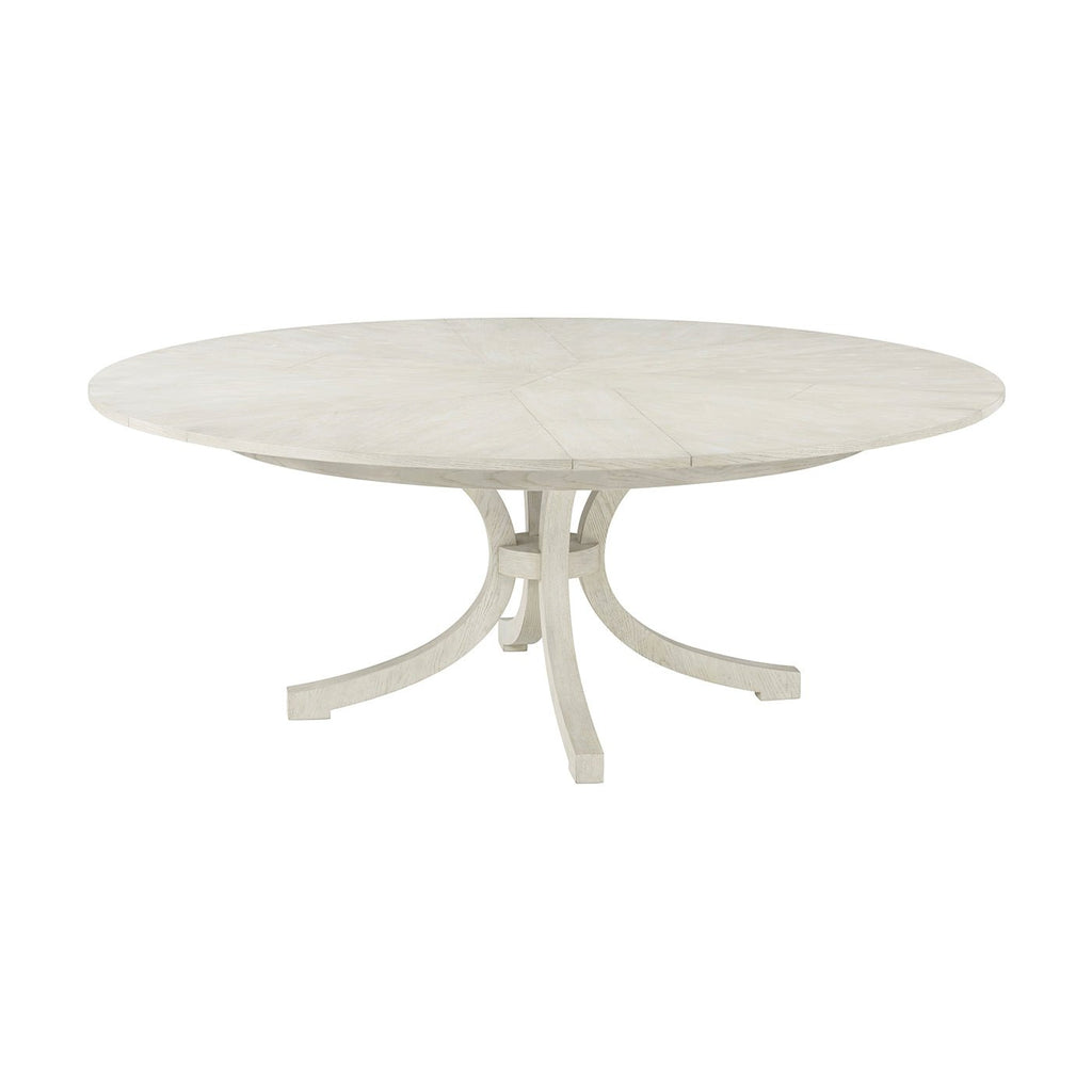 Table à manger ronde blanche de style côtier Jupe 