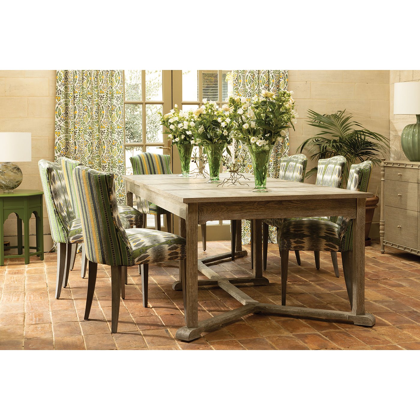 Table à manger extensible rustique en chêne grisé