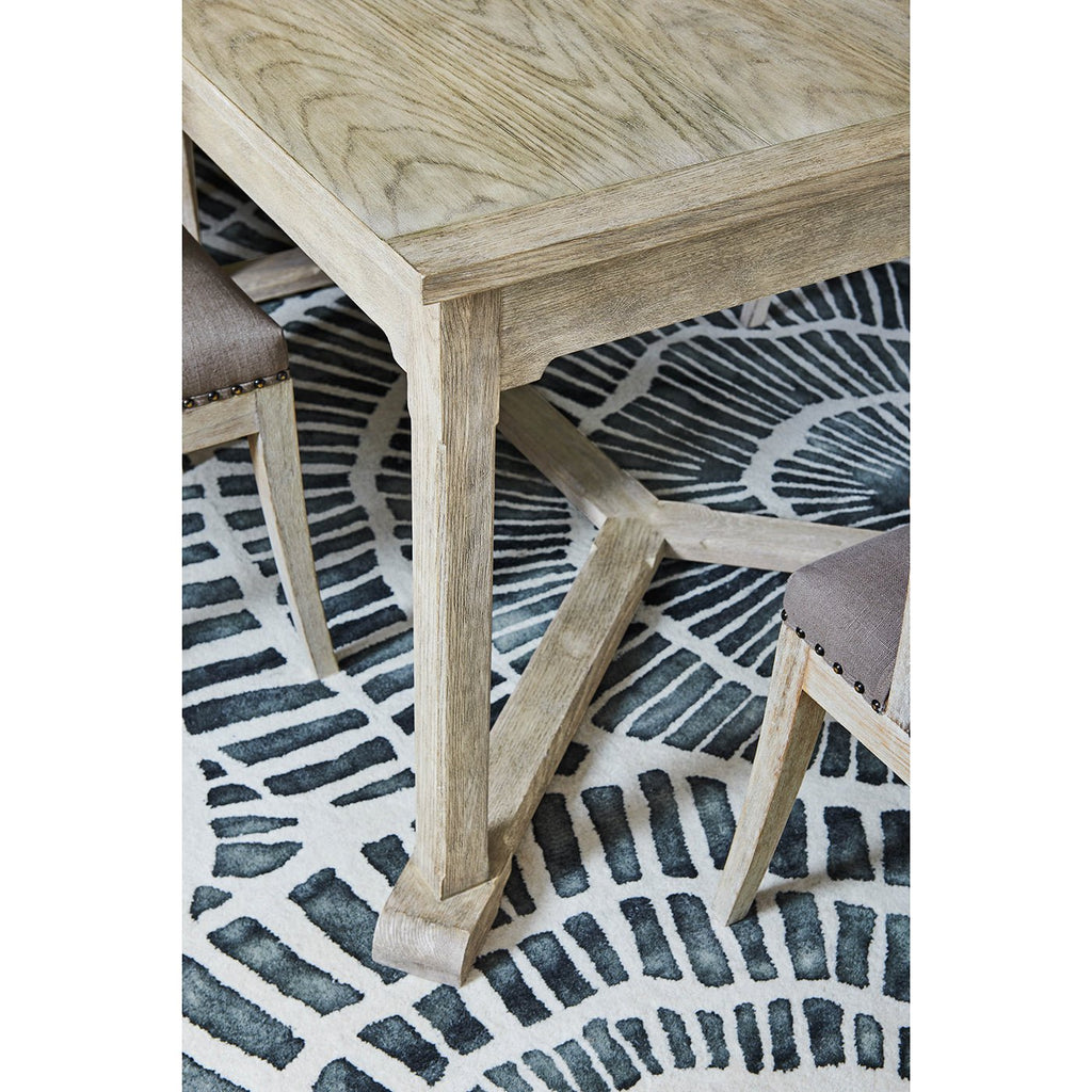 Table à manger extensible rustique en chêne grisé
