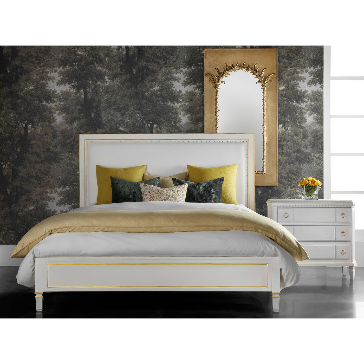 Lit plateforme King peint en blanc