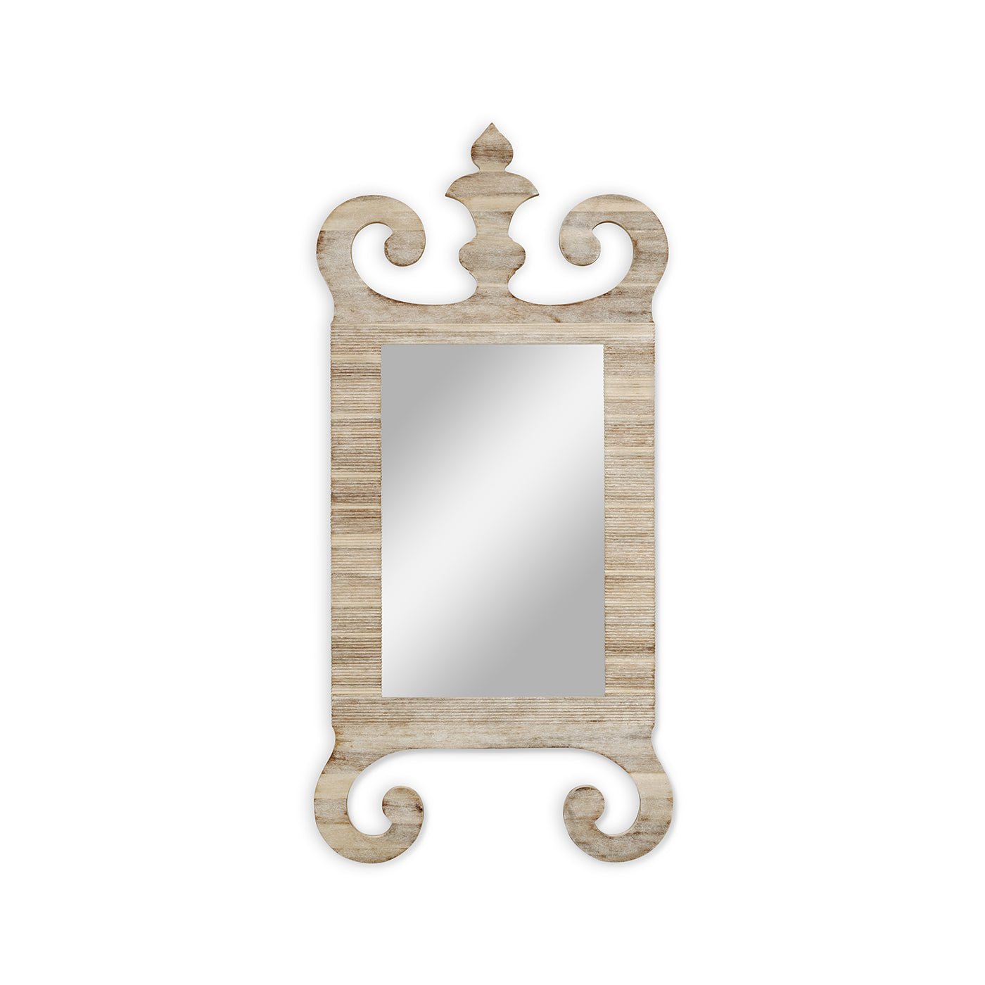 Miroir à volutes classique blanchi à la chaux
