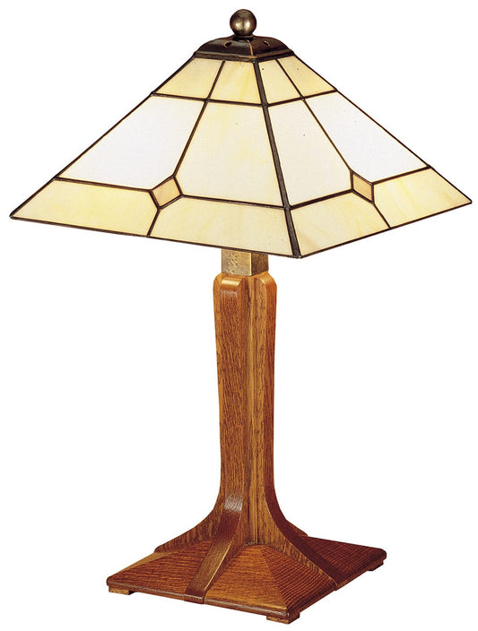 Petite lampe à pied en corbeau avec abat-jour en verre artistique