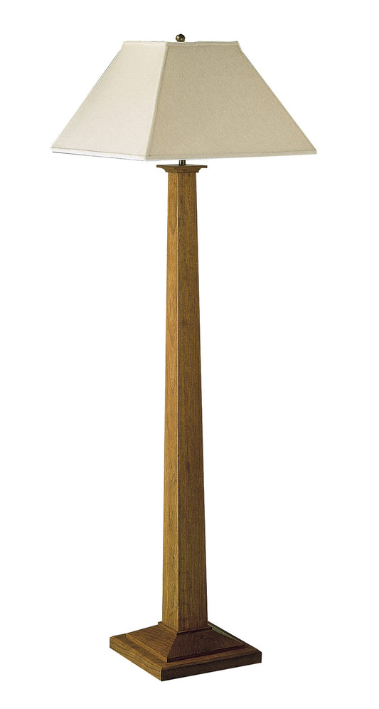 Lampadaire à base carrée avec abat-jour en lin