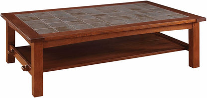 Table basse avec plateau en carrelage