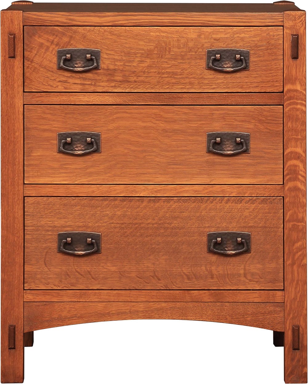 Table de chevet à trois tiroirs