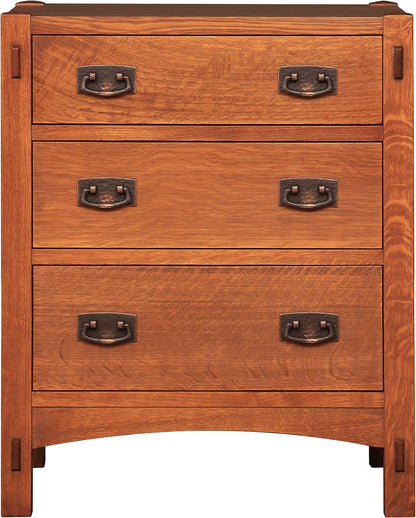 Table de chevet à trois tiroirs